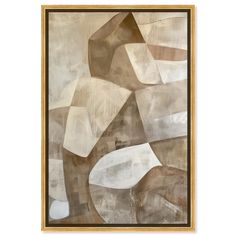 an abstract painting with brown and white colors