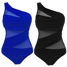 FREE SHIPPING Sexy Women's Swimsuit Large Size One Piece Mesh Bikini Push-up Swimsuit JKP3526 Shoulder Push Ups, Push Up Swimsuit, Stylish Women Fashion, Swimsuits Hot, Monokini Swimsuits, Plus Size Swimsuits, One Piece For Women, Monokini, Pure Color