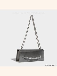 BagForLove - Gradient bag new bag design silver gray bright leather sense chain baguette bag shoulder bag Silver Crossbody Baguette Bag For Evening, Silver Baguette Bag For Evening, Elegant Silver Rectangular Baguette Bag, Gray Crossbody Shoulder Bag For Evening, Elegant Silver Baguette Bag For Everyday Use, Gray Evening Bag With Silver-tone Hardware, Silver Shoulder Baguette Bag For Evening, Trendy Silver Baguette Bag For Party, Chic Silver Baguette Bag For Party