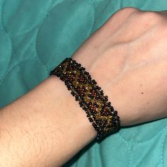 New Without Tags Hand Beaded Zig Zag Patterned Bracelet Colors Are Hard To See In Photo But It Is Blue, Purple, Pink And Gold Bracelet Colors, Hand Beading, Zig Zag, Womens Jewelry Bracelets, Blue Purple, Blue Gold, Pink And Gold, Color Blue, Women Jewelry