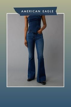 Next Level Stretch/Our softest, stretchiest, never-loses-its-shape denim/Super soft inside and out, comfortable and lightweight/Won't bag out. Ever./Dark wash Denim Blue Washed Stretch Flare Jeans, Fitted High Waist Flare Jeans For Everyday, High Waist Fitted Flare Jeans For Everyday, Stretch Denim Blue Top For Fall, Stretch Denim Top For Fall, Stretch Washed Denim Flare Jeans, Fitted Indigo Jeans For Fall, Fitted Denim Top For Everyday, Fitted Denim Top For Everyday Wear