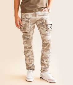 Smoke Rise® Slim Taper Stretch Cargo Camo Jean - Blue 38/34, Men's Khakicamo Slim fit jean Comfort stretch fabric Tapered from knee to hem Mid-rise 13 1/2 bottom opening Pieced back pockets Zip fly. 97% Cotton 3% Elastane. Machine wash cold with like colors. Do not bleach. Tumble dry low. Cool iron if needed. Apparel & Accessories > Clothing > Pants Camo Jeans, Clothing Pants, Accessories Clothing, Slim Fit Jeans, Men's Jeans, Apparel Accessories, Mens Jeans, Stretch Fabric, Mid Rise