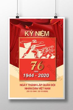 the poster for ky niem's 76th anniversary celebration is hanging on a wall