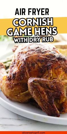 The great thing about Cornish games hens is you get to eat an ENTIRE chicken in one sitting! These air fryer Cornish game hens are juicy and packed with flavor, and best of all, they are incredibly easy to prepare. The air fryer works its magic on this chicken, along with the barbecue dry rub, to build up a deliciously crispy skin. Grab your appetite and dive into this super easy 6-step recipe!