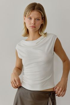 The Ali Top | Cowl Neck Sleeveless Top Cowl Top, Vintage Lifestyle, Lifestyle Art, White Charcoal, Jean Accessories, Favorite Daughter, Cowl Neck Top, Cowl Neckline, Bottom Clothes