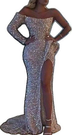 Glamorous Sequined Gown For Parties, Elegant Floor-length Sequin Fabric For Party, Sequin Fabric For Wedding Prom Season, Glamorous Glitter Evening Dress For Banquet, Elegant Sequin Fabric For Wedding And Gala, Fitted Sequin Fabric For Wedding And Gala, Elegant Sequin Fabric For Weddings And Galas, Elegant Glitter Prom Gown, Elegant Glitter Gown For Prom