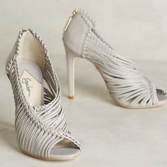 Make Me An Offer. I Want Someone To Love On These!! Brand New, Never Worn. Luxurious Heels From Anthropologie. No Longer Sold. In Light Grey. Size 39 Eu. Retail Was $358.00. Come With Their Box, Shoe Horn, Shoe Bag, And Card With Information. White Leather Heels For Cocktail, All About Shoes, Olivia Palermo, Carrie Bradshaw, Fabulous Shoes, Crazy Shoes, Pretty Shoes, Shoe Obsession, Shoe Lover