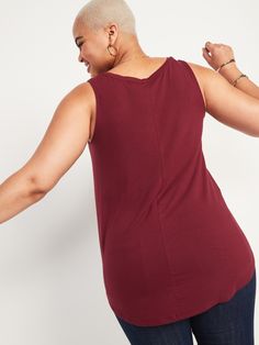 Our Luxe tank tops are supremely soft and drape beautifully.  You deserve it.  High, rounded neck.  Sleeveless.  Curved hem.  Center seam in back.  Super-soft rayon jersey, with comfortable stretch.  @modelsizes 5’9":S | 5'7":L | 5'10":XL @modelsiz Cotton Sleeveless Tops, Chic Sleeveless Tank Top, Non-stretch Cotton Sleeveless Tank Top, Trendy Non-stretch Sleeveless Top, Stretch Floral Print Tank Top, Sleeveless Casual Tops, Casual Sleeveless Non-stretch Tops, Casual Sleeveless Floral Print Vest, Casual Floral Print Sleeveless Vest