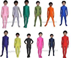 NEW Kid Children Lycra Spandex Zentai costume party Bodysuit Catsuit Unitard Costume Long Sleeve Stretch Bodysuit, Stretch Long Sleeve Costume Bodysuit, Stretch Long Sleeve Bodysuit For Costume, Stretch Long Sleeve Unitard For Costume Party, Party Bodysuit, Costume Bodysuit, Suit Stores, Super Suit, Bodysuit Costume