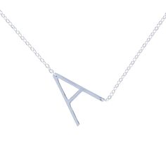 Letter A Sterling Silver Initial Necklace – Alexandra Marks (Love It. Want It. Need It) #letternecklace #personalized #personalizedjewelry #letter #Anecklace #necklace #initialnecklace #initialjewelry #momnecklace #bridesmaidgift #initial #silvernecklace #giftforher #letterA #jewelry #shopamarks #alexandramarks #loveitwantitneedit #alexandramarksjewelry Modern Initial Pendant Charm Necklace For Everyday Wear, Modern Everyday Initial Pendant Charm Necklace, Modern Everyday Charm Necklaces With Initial Pendant, Trendy Everyday Initials Jewelry, Trendy Everyday Jewelry With Initials, Modern Initial Pendant Necklace With Delicate Chain, Trendy Personalized Initial Necklace For Everyday, Trendy Silver Monogram Necklace, Trendy Everyday Necklaces With Initials