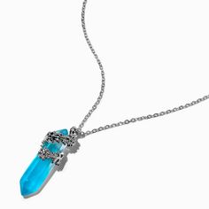 Claire's Flower-Wrapped Blue Glow In The Dark Mystical Gem Pendant Necklace Magical Blue Pendant Jewelry, Blue Mystical Pendant Jewelry, Mystical Blue Pendant Jewelry, Ladybug Toys, Water Necklace, Magic Necklace, Ice Necklace, Piercing Kit, Gem Pendant