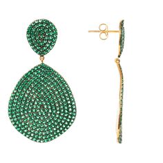 Monte Carlo Earring Gold Emerald Zircon | Latelita London | Wolf & Badger Teardrop Pave Setting Evening Jewelry, Teardrop Pave Jewelry For Evening, Teardrop Pave Setting Jewelry For Evening, Luxury Jewelry With Pave Setting For Party, Fine Jewelry Party Earrings With Pave Setting, Dazzling Party Earrings With Pave Setting, Crystal Jewelry With Pave Setting For Party, Earring Gold, Fashion Jewellery