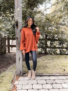 This oversized sweater is giving us all of the fall vibes! It's just so cozy and comfy! We think this is the perfect sweater for running errands, lounging around, or just any day of the week you want to be ultra comfy while still looking cute! This sweater features long dolman sleeves, round neckline, and an oversized fit. Clay Orange, Dolman Sweater, Fall Outfits For Work, Cozy Knit, Day Of The Week, Cozy Knits, Oversized Sweater, Split Hem, Fall Trends