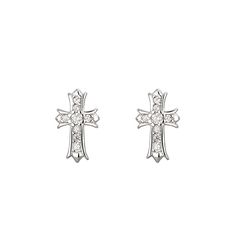 Style: Simple Color: White Gold Color, Yellow Gold Fashion Element: Cross, Rhinestone Simple Colors, Simple Earrings, Gold Fashion, Gold Color, 925 Silver, Color White, White Gold, Yellow Gold, Yellow