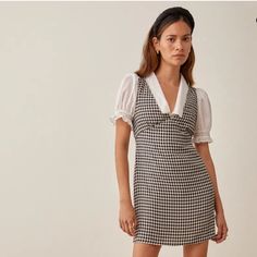 Brand New, With Tags. Pristine Condition. Non-Adjustable Straps.Ties At Waist. Out Of Stock At Reformation. Plaid V-neck Dress For Work, Chic Plaid V-neck Mini Dress, Fitted V-neck Plaid Dress For Spring, Fall Plaid V-neck Dress, Fitted Gingham Plaid Dress With V-neck, Plaid Fitted Dress For Brunch, Fitted Gingham Mini Dress For Daywear, Elegant Fitted Plaid Dress With Short Sleeves, Fitted Plaid Midi Dress For Daywear