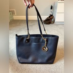 Excellent Condition Leather Tote Bag No Damages Or Stains Anywhere On The Bag. Lightly Used By My Mom But Overall Looks Brand New! Blue Michael Kors Tote Shoulder Bag, Michael Kors Blue Shoulder Bag For Travel, Michael Kors Blue Bag For Everyday Use, Michael Kors Blue Bag For Shopping, Blue Michael Kors Shopping Bag, Blue Michael Kors Bag For Shopping, Michael Kors Blue Shoulder Bag For Everyday Use, Michael Kors Blue Shoulder Bag For Daily Use, Blue Michael Kors Shoulder Bag For Daily Use