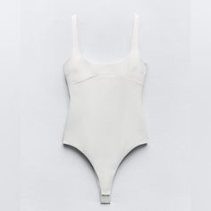 Nwot! So Cute Just Didn’t Fiit Chic Summer Seamless Bodysuit, Chic Seamless Summer Bodysuit, Chic White Seamless Bodysuit, Chic Zara One-piece Bodysuit, Chic One-piece Bodysuit By Zara, Zara Summer Bodysuit For Poolside, Zara Summer Swimming Bodysuit, Zara Summer Bodysuit For Swimming, Trendy Bodysuit By Zara