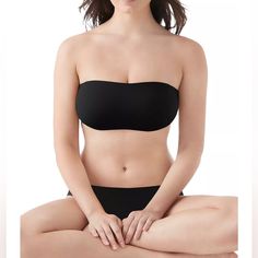 New With Tags True & Co. Wireless Convertible Bandeau Bra Color: Black Size: Large Wire Free Cups Removable Pads Convertible Straps Pullover Style 77% Nylon / 23% Elastane Hand Wash Black Bandeau Tube Top With Built-in Bra, Black Seamless Bandeau Intimate, Black Bra-friendly Bandeau Tube Top, Black Bandeau Tube Top, Bra Friendly, Black Bra Friendly Bandeau Tube Top, Black Seamless Bandeau Bra, Black Strapless Stretch Bra, Black Stretch Strapless Bra, Laguna Blue