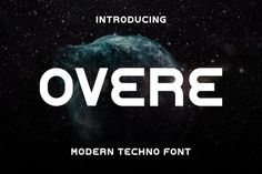 an image of the word overre with space in the background