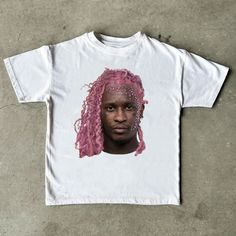 Oversized Young Thug PINK Rap Tee. Oversized Gucci Mane Yorkie Chain Hip-Hop Rap Tee. Made with 100% heavy carded cotton. * 100% cotton * Medium-heavy fabric (280 g/m²) * Dropped shoulders * Oversized fit White Hip Hop T-shirt For Fans, White Hip Hop T-shirt With Sublimation Print, Oversized Gray Hip Hop T-shirt, Young Thug Shirt, Hip Hop Graphic Print Cotton T-shirt, Gucci Mane, T Shirt Oversize, Rap Tee, Young Thug