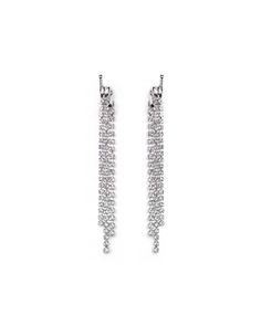 Materials: Rhodium plated brass, Swarovski crystal Length: 3.5" / 8.5cm Made in NYC LR071-02 Fringe Earrings, Swarovski Crystal, Rhodium Plated, Swarovski Crystals, Plating, Brass, Crystals, Clothes