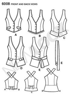 sewing pattern for ladies's vests