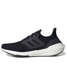 (WMNS) adidas UltraBoost 22 'Black White' GX5591 (SNKR/Low Top/Women's/Non-Slip/Wear-resistant) Adidas Black Running Shoes For Workout, Black Adidas Sneakers For Workout, Black Adidas Athleisure Running Shoes, Black Adidas Running Shoes Athleisure Style, Black Sneakers For Light Sports With Sweat Resistance, Black Athleisure Adidas Running Shoes, Black Breathable Sneakers For Running, Black Athleisure Running Shoes Sweat Resistant, Black Sweat-resistant Running Shoes For Athleisure