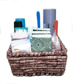 a basket filled with lots of different items