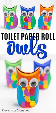 toilet paper roll owls with text overlay