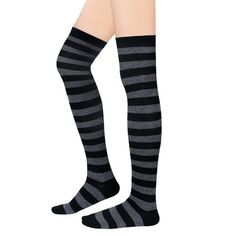 Zando Multi Color Striped Long Knee High Stockings for Women Over Knee Thigh High Socks for Cosplay Gifts >>>These Zando womens high socks are the hottest Halloween socks item, comfortable to touch and stretchy to wear. It's a must have costume socks accessories to show off role play at the costume party. Happy Halloween CostumeEach pair of Striped Long High Thigh Stockings has one popular color, and is easy to pair with different boots, skirts, role costumes or other looks. These Long Knee High Black Thigh High Socks, Knee High Stockings, Halloween Socks, Black Thigh High, Over The Knee Socks, Thigh High Socks, Thigh High Stockings, Long Socks, Popular Color