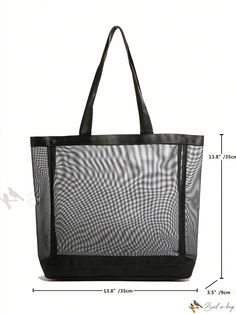 Bird in Bag - Versatile Womens Mesh Tote Bag - Stylish, Foldable Shoulder Bag for Beach, Picnics, and Vacations - Essential Family Beach Companion for Groceries, Picnics, and Sea Shell Collection - Dependable Multi-Pocket Storage Solution for Summer Beach Toys Summer Black Bag With Pockets, Summer Beach Shoulder Bag With Pockets, Packable Black Bags For Summer, Square Beach Bag With Removable Pouch For Summer, Summer Vacation Beach Bag With Pockets, Rectangular Shoulder Bag With Pockets For Summer, Summer Rectangular Shoulder Bag With Pockets, Summer Vacation Bags With Pockets, Beach Bags With Pockets For Summer