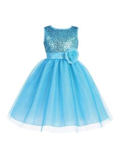 Cute and elegant dress by Lito boutique brand is sure to enchant and captivate. Sleeveless flower girl junior bridesmaid dress in delicate color shade features sequined mesh bodice and glitter tulle skirt. A flower attached to the waist lends style and grace. Back zipper enclosure and ribbon tie. Made in USA. Available in multiple colors to choose from. Father Daughter Dance Dresses, Glitter Tulle Dress, Sleeveless Flower Girl Dresses, Flower Girl Dresses Blue, Junior Bridesmaid Dress, Tulle Flower Girl, Tulle Flowers, Flower Girl Dresses Tulle