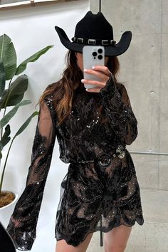 Amber Nights Black Beaded Mini Dress – 12th Tribe Rodeo Formal Wear, 30th Bday Outfit, Sequin Western Dress, Festival Outfits For Midsize, Western Winter Outfits Women Party, Black Dress With Cowboy Boots Wedding, Formal Cowgirl Outfits Classy, Birthday Country Outfit, Black Cowgirl Dress