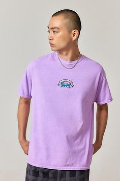 Ribbon-topped graphic tee with a kitsch print on the front. Soft jersey tee with a crew neck, drop shoulders and short sleeves. Content + Care 100% Cotton Machine wash Imported Size + Fit Model is 185cm/6'1" and wearing size Medium Use our size guide to check how this product fits | Urban Outfitters UO Lilac IDGAS Tee in Pink, Men's at Urban Outfitters Urban Outfitters Graphic Tee With Letter Print, Purple Graphic Print T-shirt Crew Neck, Urban Outfitters Cotton Graphic Print T-shirt, Relaxed Fit Graphic T-shirt From Urban Outfitters, Urban Outfitters Relaxed Fit T-shirt With Graphic Print, Urban Outfitters Relaxed Fit Graphic T-shirt, Summer Urban Outfitters Graphic Tee T-shirt, Urban Outfitters Cotton T-shirt With Screen Print, Urban Outfitters Screen Print T-shirt For Streetwear