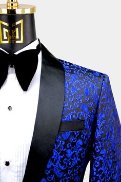 Royal Blue Wedding Tux Groom, Blue Tuxedo Jacket, Paisley Tuxedo, Blue Tuxedo Wedding, Classic Suits, Blue Tuxedo, Blue Suit Jacket, Blue Tuxedos, Blue Suit Wedding