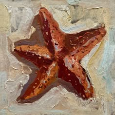 an abstract painting of a starfish on canvas