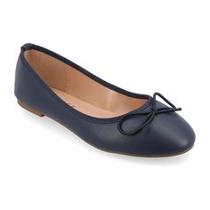 Express your feminine style in modern flats by Journee Collection. These stylish flat shoes feature smooth uppers and knit trim. Classic round toes with dainty bow accents and small block heels finish the design.Features: LightweightClosure Type: Slip-OnSole Material Content: 100% PolyurethaneToe Type: Round ToeCare: Spot CleanHeel Style: Flat HeelCountry of Origin: Imported Chic Ballet Flats With Cushioned Footbed, Casual Synthetic Ballet Flats With Flat Heel, Casual Synthetic Ballet Flats, Casual Synthetic Ballet Flats With Almond Toe, Cushioned Ballet Flats, Casual Synthetic Ballet Flats With Low Heel, Synthetic Medium Width Flats With Round Toe, Casual Synthetic Flats With Low Heel, Chic Medium Width Ballet Flats