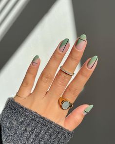 Subtle Nails, Minimal Nails, Geometric Nail, Funky Nails, Pretty Acrylic Nails