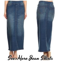 ALL SKIRTS · See-More Jean Skirts · Online Store Powered by Storenvy Summer Denim Skirt Outfit, Denim Skirts Outfit, Dressy Fashion Outfits, Long Denim Skirt Outfit, Denim Skirts For Women, Modest Chic, Plus Size Pencil Skirt, Denim Skirt Outfit, Fashion Over 50 Fifty Not Frumpy