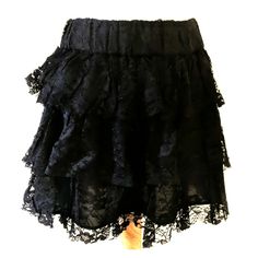 Wet Seal Brand Black Lace Mini Skirt Three Tiers And Elastic Waist Band Nwt New With Tags Size S Approximate Measurements, Laid Flat, Unstretched: - Waist: 13" Inches (About 26" Inches Around) - Length: 15" Inches Waist Band Has Some Stretch! Gothic Tiered Mini Skirt For Summer, Gothic Lined Mini Skirt For Summer, Gothic Summer Mini Skirt With Lining, Gothic Black Skort For Summer, Black Gothic Skort For Summer, Black Lace Mini Skirt For Summer, Black Lace Mini Skirt For Spring, Black Gothic Tiered Skirt, Black Lace Mini Bottoms