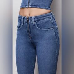 New With Tags. No Flaws. Smoke Free Home. Color Is Blue420 Size Is Women’s 00/24 Gwez941t - Shapely High-Waist Skinnies Are Made - Exposed Zipper Front Fly - Five Pocket Construction - Skinny Leg - Machine Wash, Tumble Dry - 95% Organic Cotton, 4% Elasterell-P, 1% Elastane Approximate Measurements Waist 12” Rise 10” Inseam 28” Denim Bottoms With Zip Fly, Trendy Denim Blue Bottoms With Zip Fly, Fitted High Rise Bottoms With Side Zipper, Mid-rise Denim Bottoms With Zip Fly, High Waist Denim Bottoms With Zipper Closure, Fitted Denim Blue Bottoms With Button Zip Fly, Trendy High Rise Jeans With Zip Fly, Fitted Flare Jeans With Zip Fly, Trendy High Waist Jeans With Zip Fly