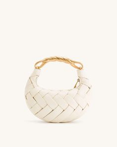 Orla Collection - JW PEI White Hobo Bag With Detachable Handle For Evening, Elegant White Hobo Bag With Braided Handles, Karl Lagerfeld Bag, Jw Pei, Woven Leather Bag, Woven Handbags, Bag Stand, Bag Handle, Shoes Heels Boots