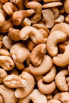 cashews are piled up and ready to be eaten