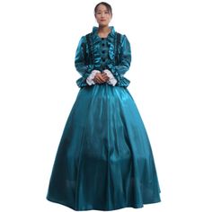 Victorian Dress Ball Gown Fancy Dress Court With Crinoline Christmas Gothic | eBay Princess Style Victorian Dress With Ruffles, Satin Victorian Ball Gown For Costume Party, Vintage Overbust Dress For Halloween, Vintage Overbust Halloween Dresses, Princess Style Victorian Dress With Ruffles For Costume, Princess Style Victorian Dress For Costume Party, Halloween Long Sleeve Vintage Costume Dress, Halloween Fancy Dress Costume With Overbust, Overbust Halloween Costume For Fancy Dress