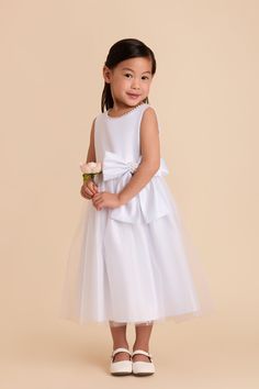 L / white Flower Girl Dresses White, White Flower Girl Dress, Fern Flower, Birdy Grey, White Flower Girl Dresses, Dress Sash, Flower Girl Dress, Here Comes, Girls Fashion