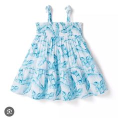 Nwt. Our Palm Leaf Print Dress Adds Breezy Style To Any Occasion With Its Stretch Smocked Bodice, Bow Straps And Ruffle Details. Pure Cotton Batiste Completes It's Beachy Vacation Vibe. Smoke Free Home. Bundle To Save. Will Ship Same Day. Blue Cotton Smocked Dress For Vacation, Blue Cotton Smocked Sundress, Cute Dresses With Smocked Back For Vacation, Cute Beach Sundress With Smocked Back, Cute Beach Dress With Smocked Back, Cute Cotton Smocked Dress For Vacation, Cute Beach Sundress With Smocked Bodice, Cute Smocked Dress For The Beach, Summer Beach Smocked Dress In Light Blue