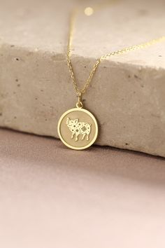 Gold Pig Pendant - Pig Zodiac Gold Necklace ● Material of pendant: Solid Gold 14k ( REAL GOLD ) ● Metal Stamp: 14k ( REAL GOLD ) ● The pendant is available in 5 sizes: - 12,7 mm / 0.5 inches (Diameter) - 14,0 mm / 0,55 inches ( Diameter ) In the photos - 15,3 mm / 0.6 inches ( Diameter ) - 16,5 mm / 0,65 inches ( Diameter ) - 19,1 mm / 0,75 inches ( Diameter ) ( In the photos the size is 14mm / 0.55 inches Diameter ) ( Jump Ring inner diameter: 4 mm ) ● Material of chain: Solid gold 14k ( REAL G Gold Zodiac Sign Charm Necklace As Gift, Gold Charm Necklace With Zodiac Sign For Gift, Gold Zodiac Sign Charm Necklace For Gift, Gold Zodiac Sign Necklaces For Birthday, Gold Zodiac Sign Necklaces For Birthdays, Gold Animal Design Necklace For Gift, Gold Necklace With Animal Design For Gift, Pig Zodiac, Pig Necklace