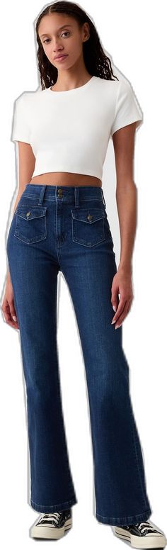 Cheap Straight Women's Bottoms, High Waisted Flare Jeans Old Navy, Gap Wide Leg Flare Jeans, Gap High Rise Pants For Fall, Gap Fitted High Waist Jeans, Gap High Waist Fitted Jeans, Fitted Gap Bottoms For Fall, Gap High-waist Bottoms For Fall, Gap High Waist Bottoms For Fall