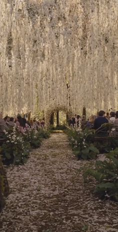 people are sitting in the middle of an outdoor ceremony