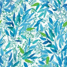 Watercolor Leaves Peel and Stick Wallpaper blue Tropical Wall Decals, Roommate Decor, Walls Decor, Room Visualizer, Storing Paint, Affordable Decor, Blue Vinyl, Peel Stick Wallpaper, Watercolor Leaves